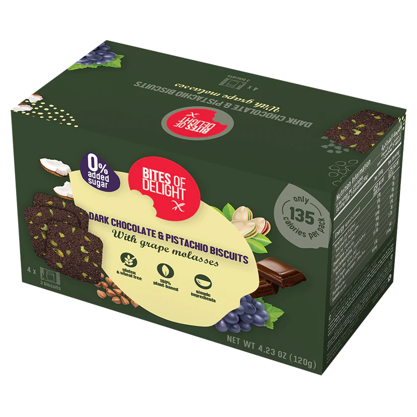 BOD Dark Chocolate & Pistachios Biscuits 120g
